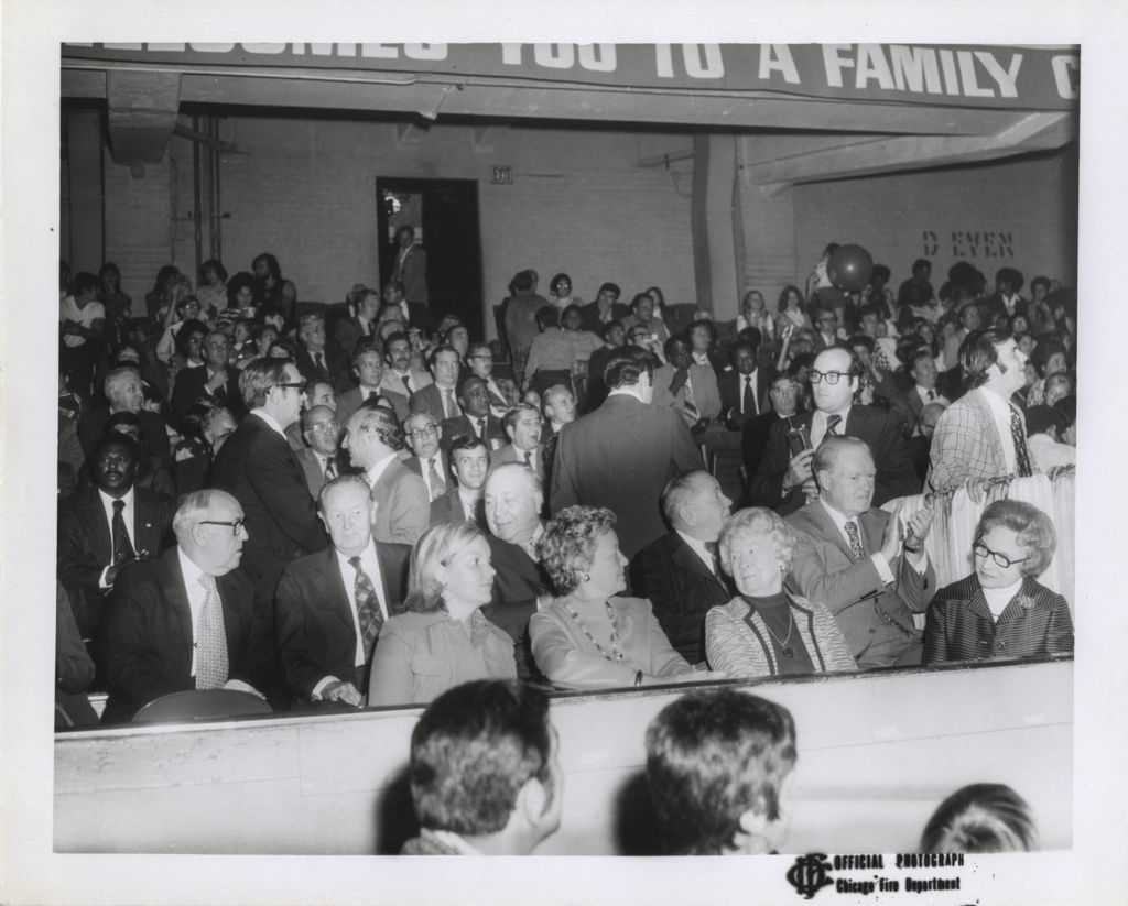 Miniature of Daley "Family Circus" re-election campaign rally, audience members