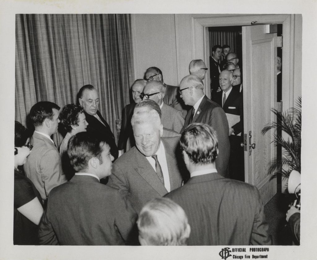 Eleanor and Richard J. Daley at a reception celebrating 14 years of Daley's mayorship