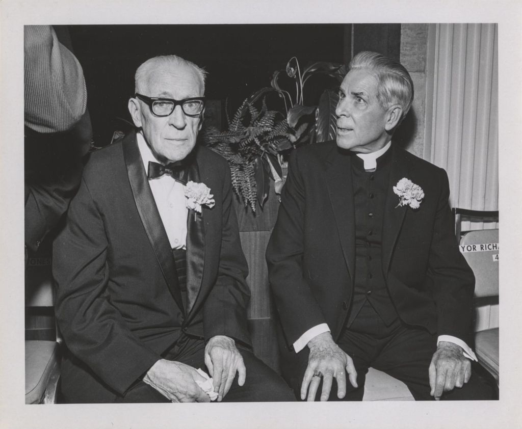 Irish Fellowship Club of Chicago 68th Annual Banquet, Bishop Fulton J. Sheen and a man