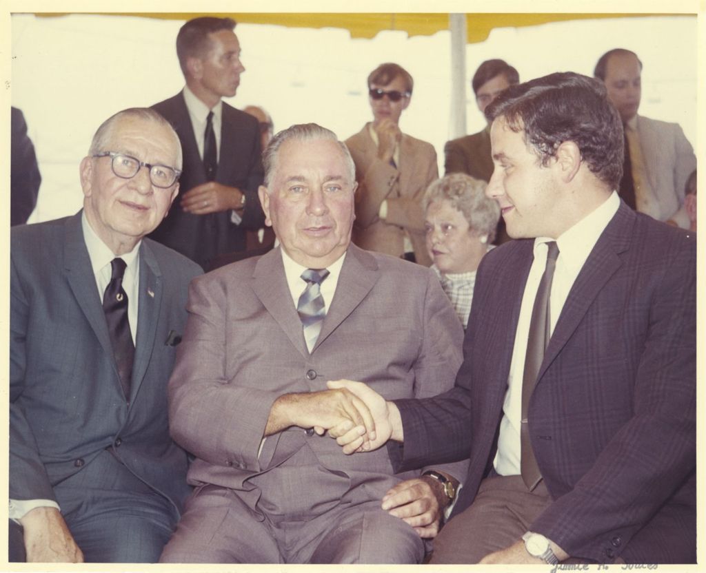 Illinois State Fair Democrats' Day, Richard J. Daley with Fred Straube and Paul Powell