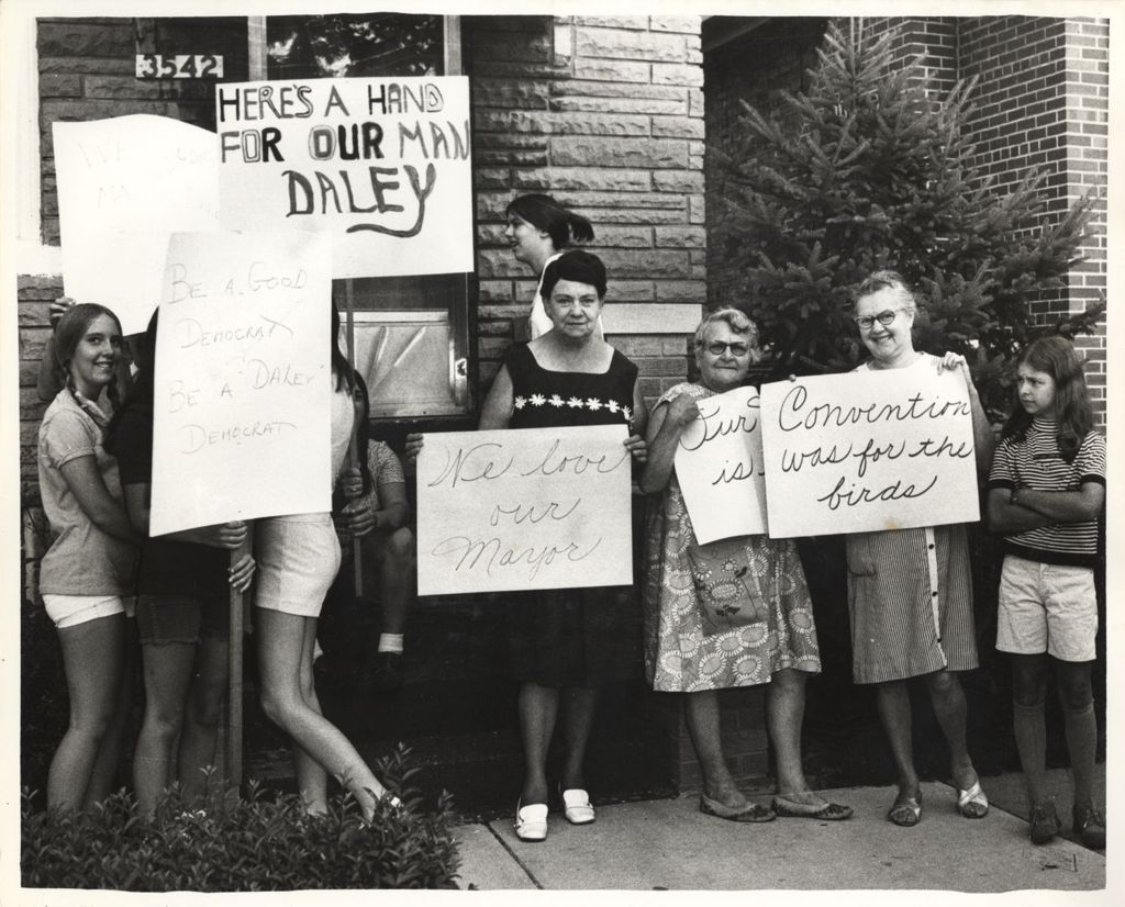 Miniature of Richard J. Daley supporters gathered in Bridgeport