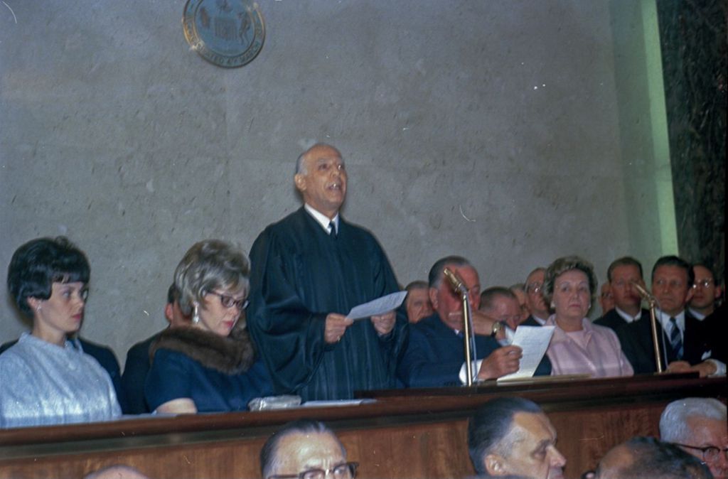 Miniature of Fourth mayoral inauguration of Richard J. Daley, Judge Marovitz speaking