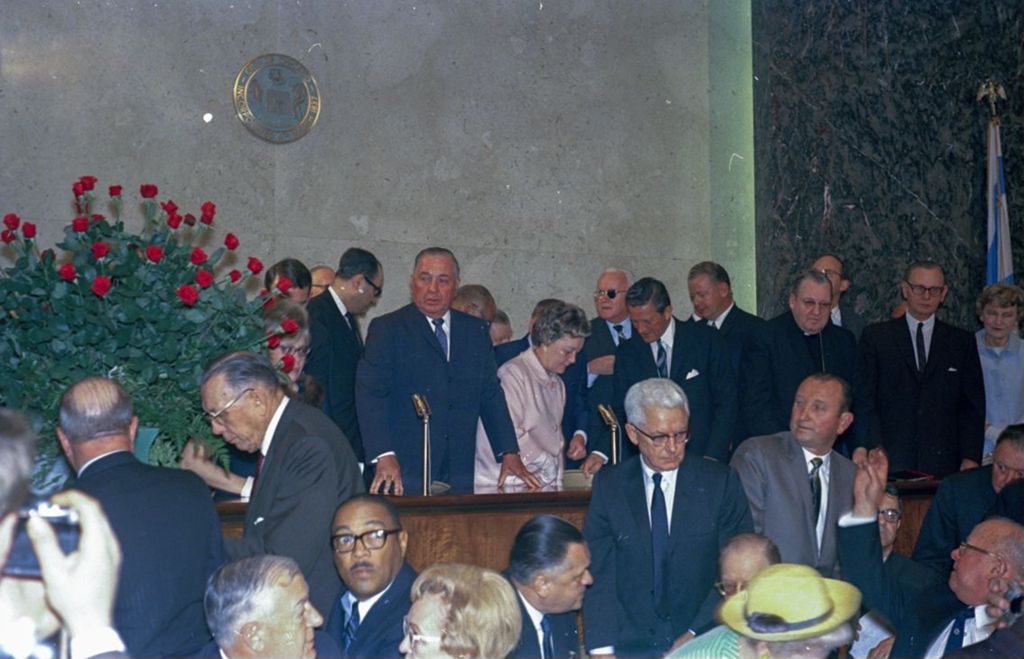 Fourth mayoral inauguration, Richard J. Daley and departing guests