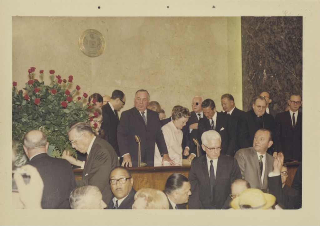 Miniature of Fourth mayoral inauguration, Richard J. Daley and departing guests