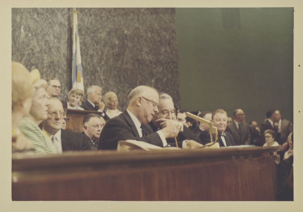 Fourth mayoral inauguration of Richard J. Daley, seated attendees