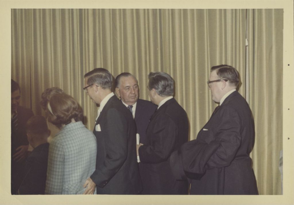 Fourth mayoral inauguration reception, Richard J. Daley shaking hands with guests