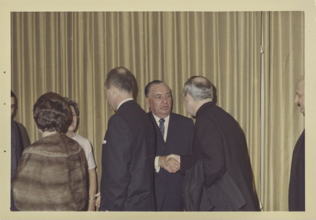 Miniature of Fourth mayoral inauguration reception, Richard J. Daley shaking hands with guests
