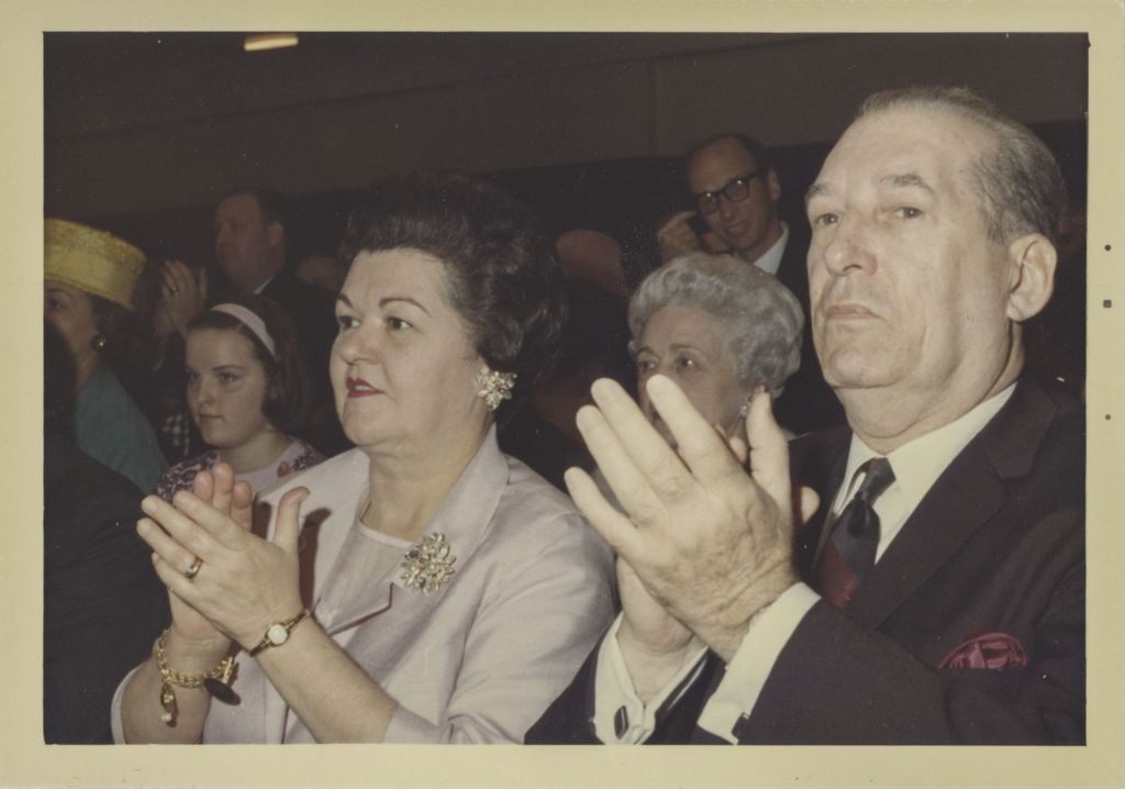Fourth mayoral inauguration of Richard J. Daley, guests applauding