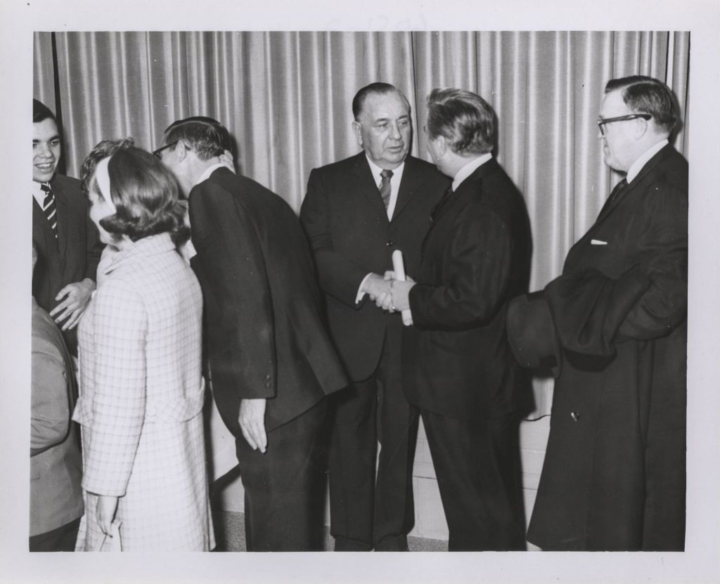 Miniature of Fourth mayoral inauguration reception, Richard J. Daley greeting guests