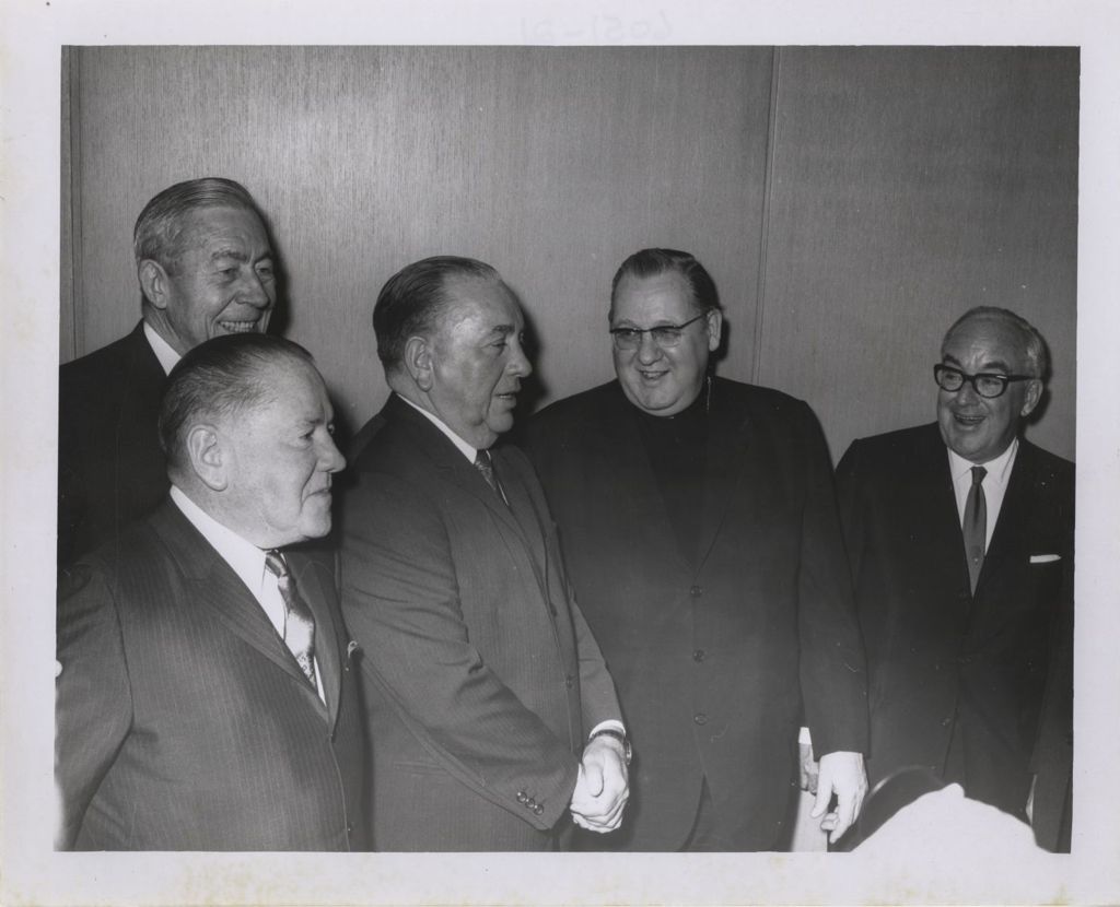 Fourth mayoral inauguration, Richard J. Daley with P.J. Cullerton and Cardinal Cody