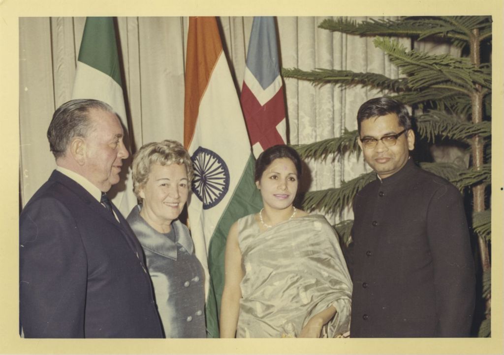 Foreign Consul Reception, Richard J. and Eleanor Daley with two attendees