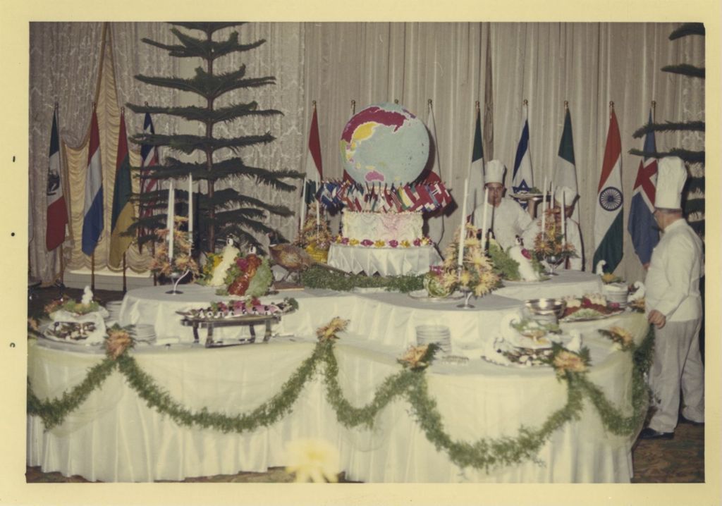 Miniature of Foreign Consul Reception, buffet tables