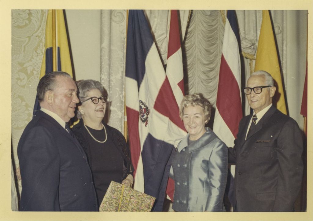 Miniature of Foreign Consul Reception, Richard J. and Eleanor Daley with attendees