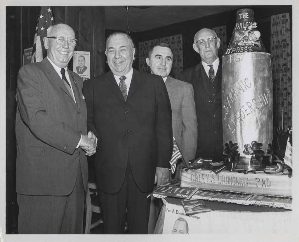 Miniature of Daley Express campaign event, Richard J. Daley with others