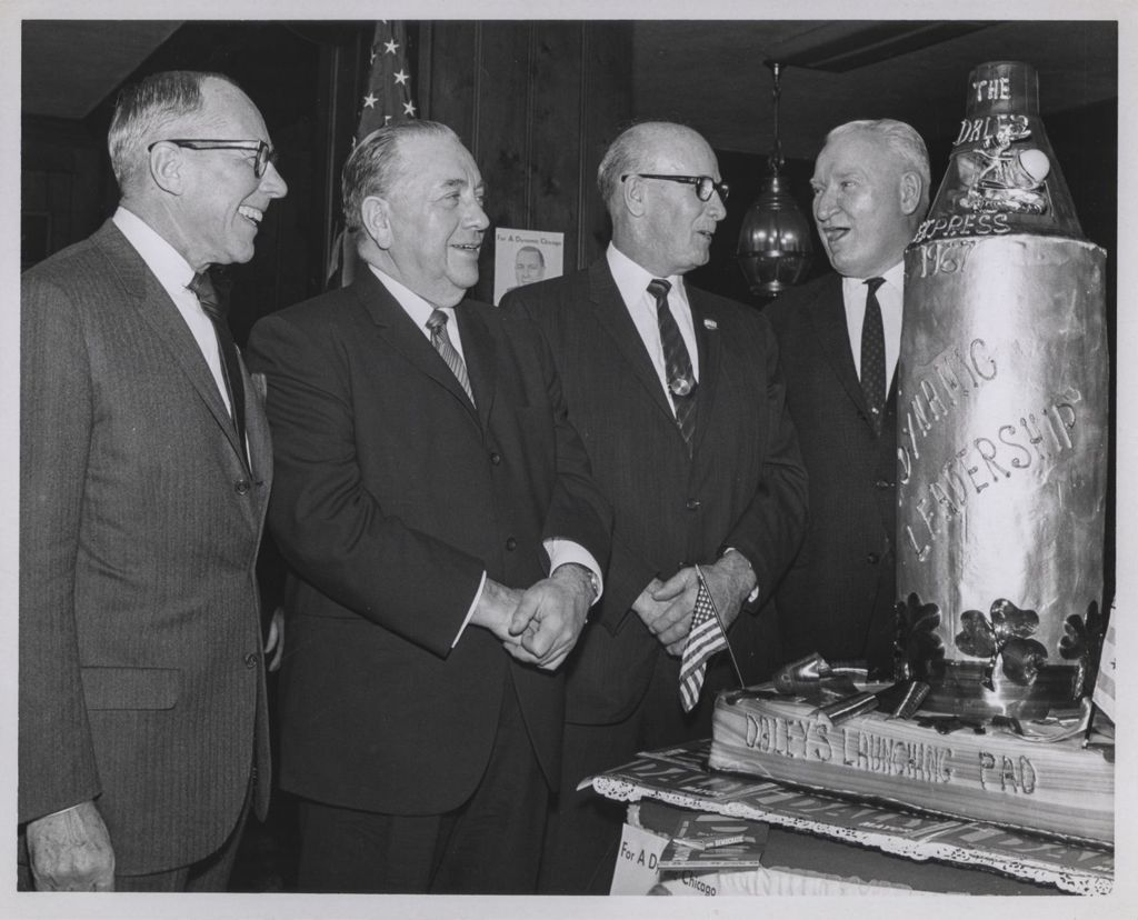 Daley Express campaign event, Richard J. Daley with others