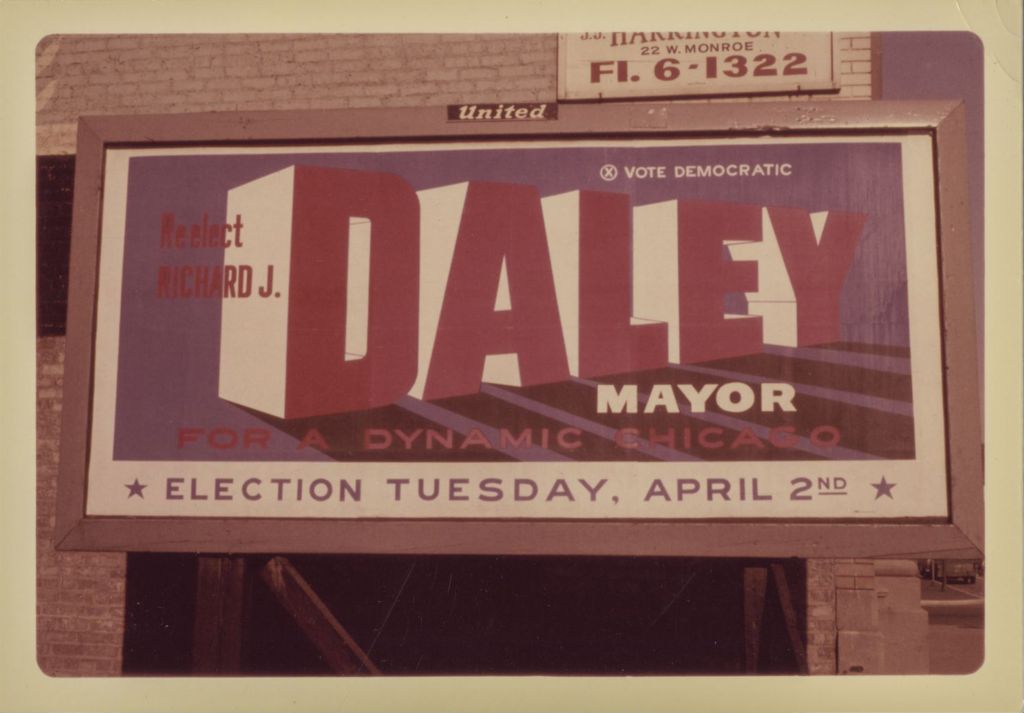 Re-elect Richard J. Daley Mayor billboard