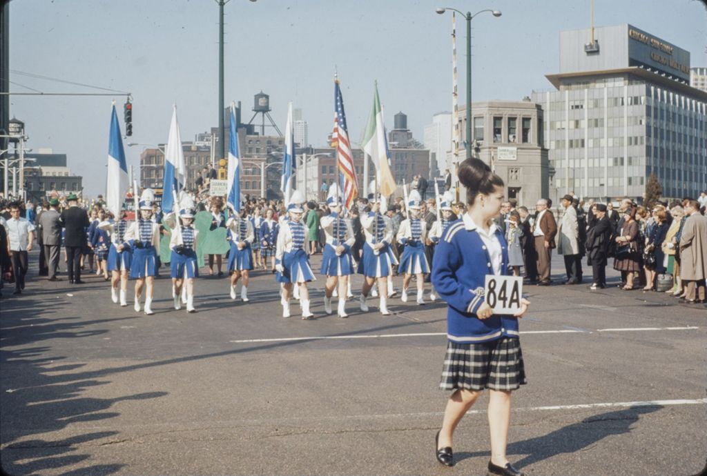 St. Patrick's Day Parade in Chicago, 1966, Color guard marching