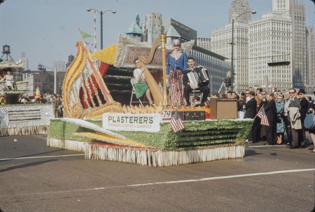 Miniature of St. Patrick's Day Parade in Chicago, 1966, Plasterers Float