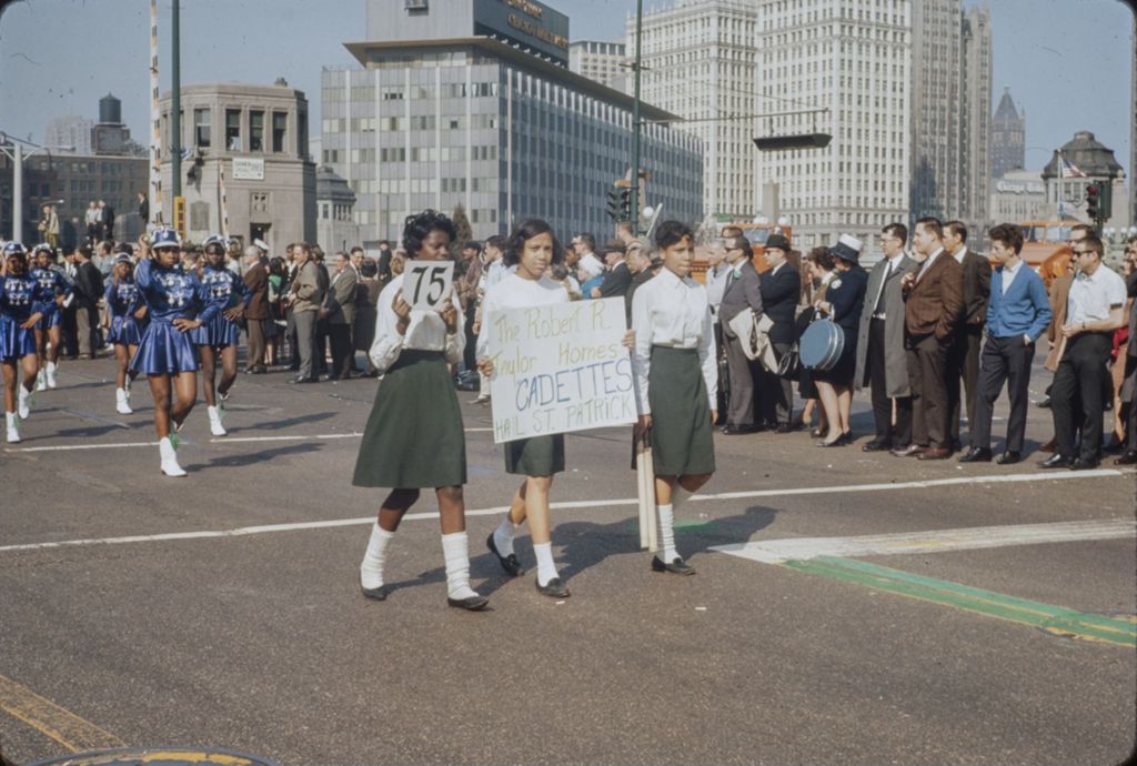 St. Patrick's Day Parade in Chicago, 1966, Robert R. Taylor Homes Cadettes