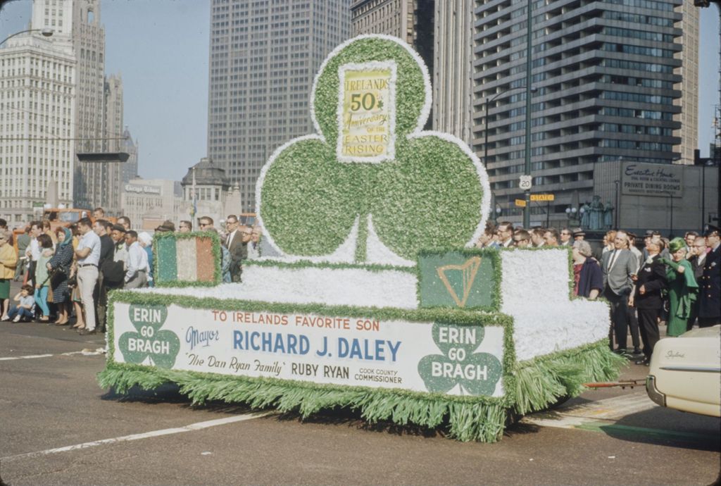 St. Patrick's Day Parade in Chicago, 1966, Irish themed float