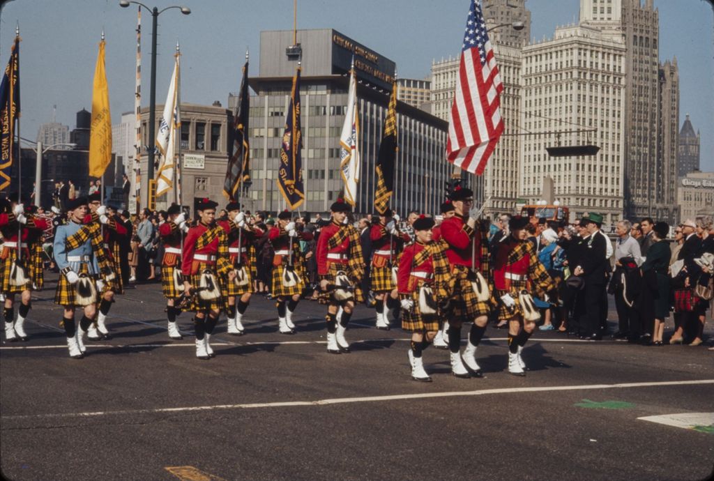 Miniature of St. Patrick's Day Parade in Chicago, 1966, Racine Kilites color guard