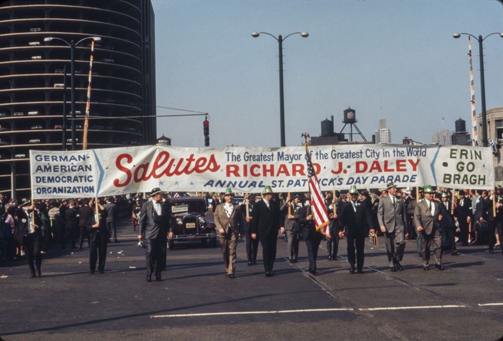 Miniature of St. Patrick's Day Parade in Chicago, 1966, German American Democratic Organization marching