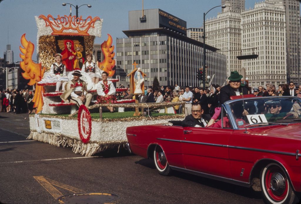 Miniature of St. Patrick's Day Parade in Chicago, 1966, Polish float