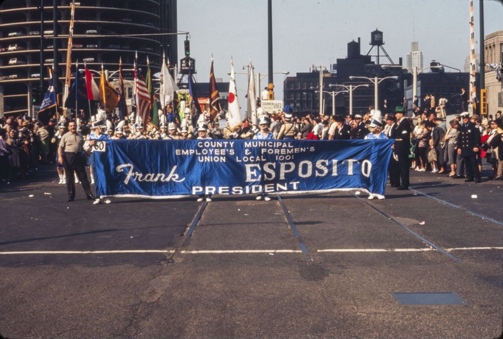 Miniature of St. Patrick's Day Parade in Chicago, 1966, Chicago Municipal Employee's and Foremen's Union marchers