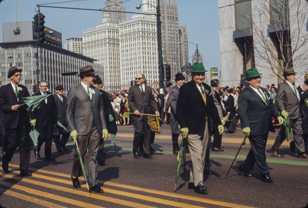 Miniature of St. Patrick's Day Parade in Chicago, 1966, Sweeney Senators club marching