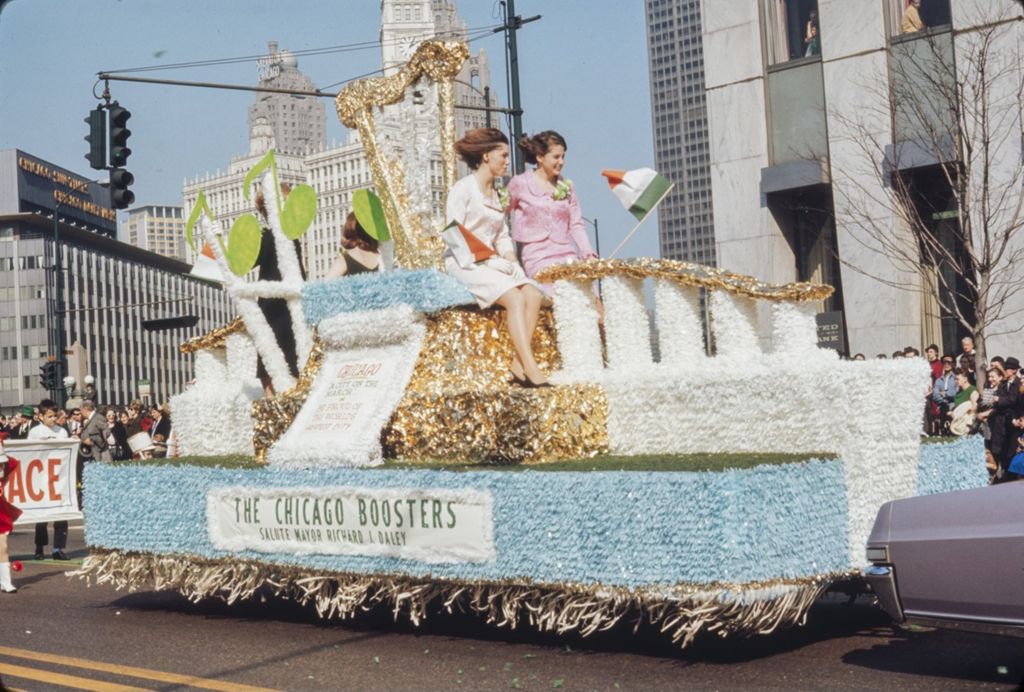 Miniature of St. Patrick's Day Parade in Chicago, 1966, Chicago Boosters float