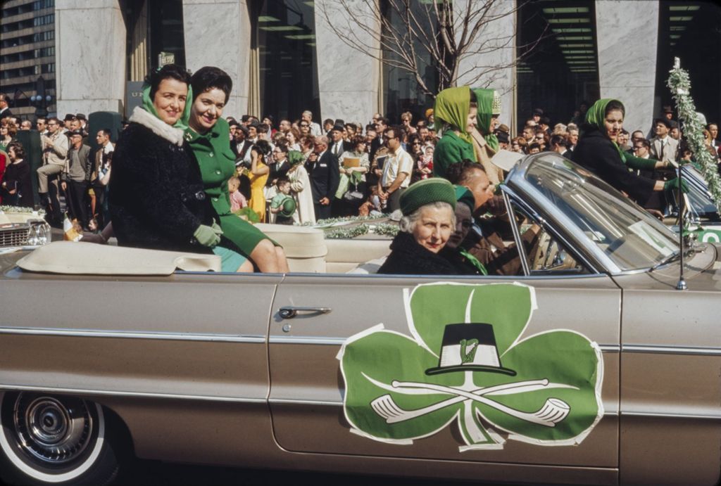 Miniature of St. Patrick's Day Parade in Chicago, 1966, Bridgeport Mothers in Parade car