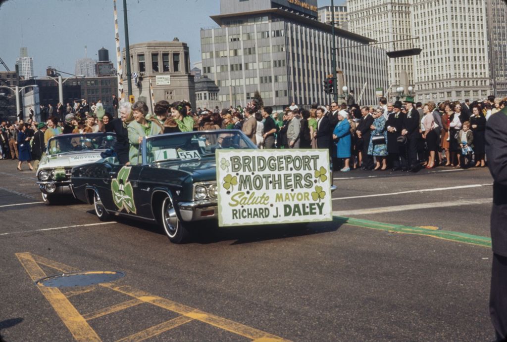 Miniature of St. Patrick's Day Parade in Chicago, 1966, Bridgeport Mothers Parade cars