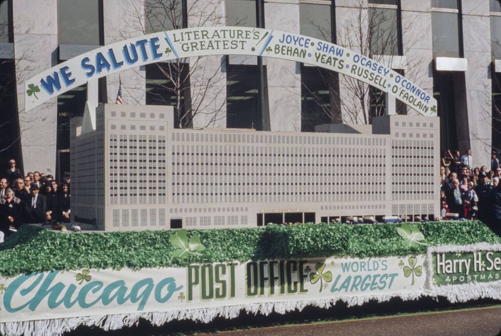 Miniature of St. Patrick's Day Parade in Chicago, 1966, Chicago Post Office float