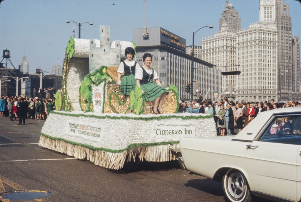 Miniature of St. Patrick's Day Parade in Chicago, 1966, Blarney Castle and Blarney Stone float