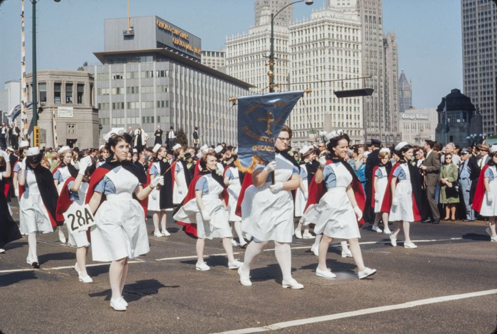 Miniature of St. Patrick's Day Parade in Chicago, 1966, St. Elizabeth's Hospital School of Nursing