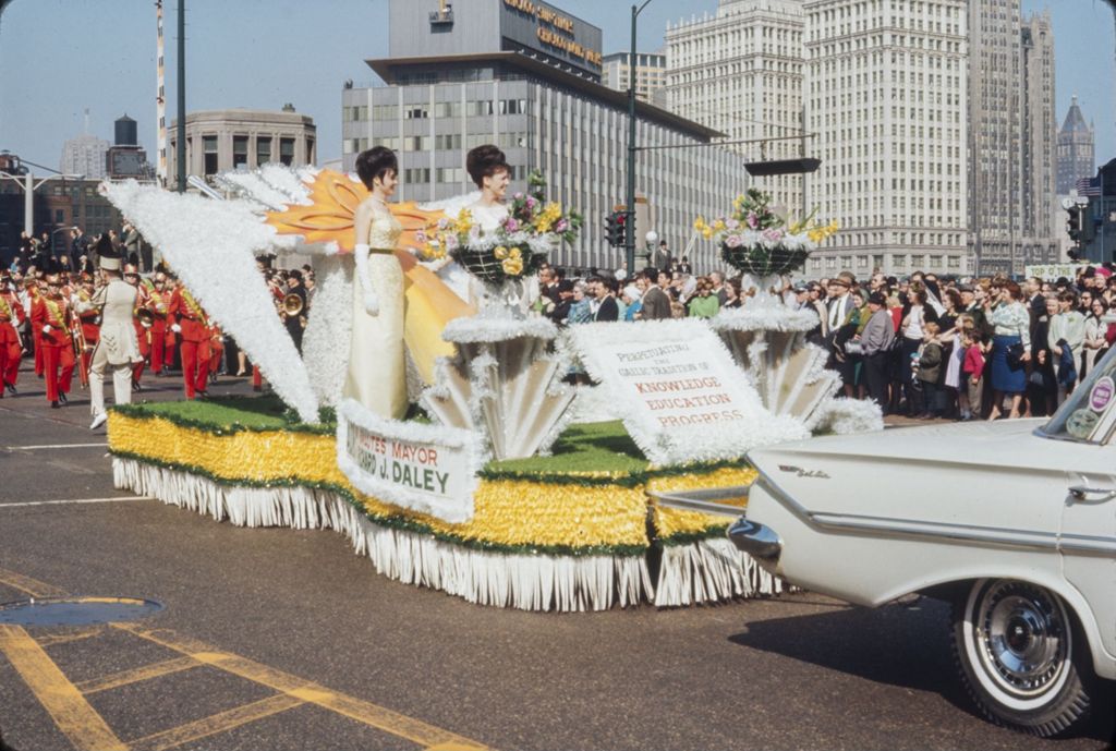 Miniature of St. Patrick's Day Parade in Chicago, 1966, Gaelic group's float