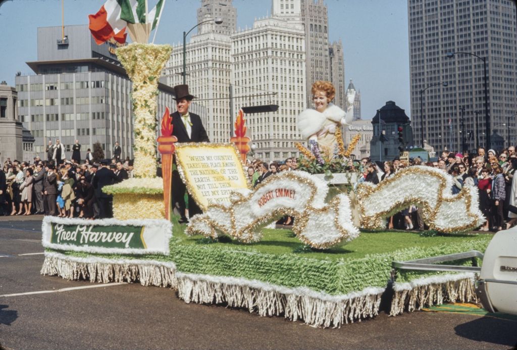 St. Patrick's Day Parade in Chicago, 1966, Robert Emmett float