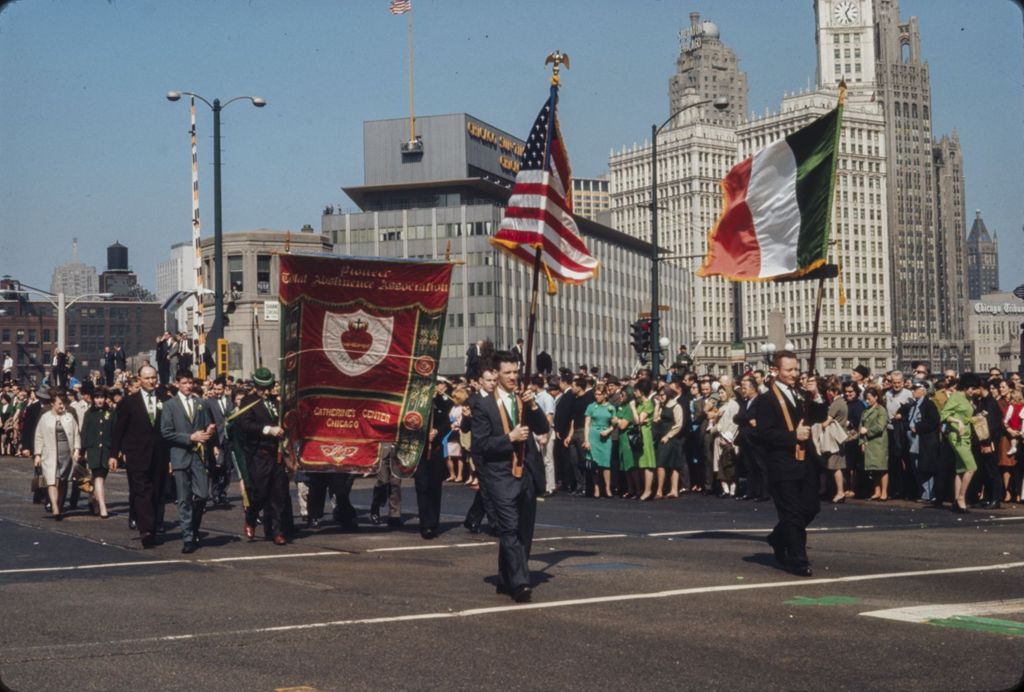 Miniature of St. Patrick's Day Parade in Chicago, 1966, Pioneer Total Abstinence Association marching