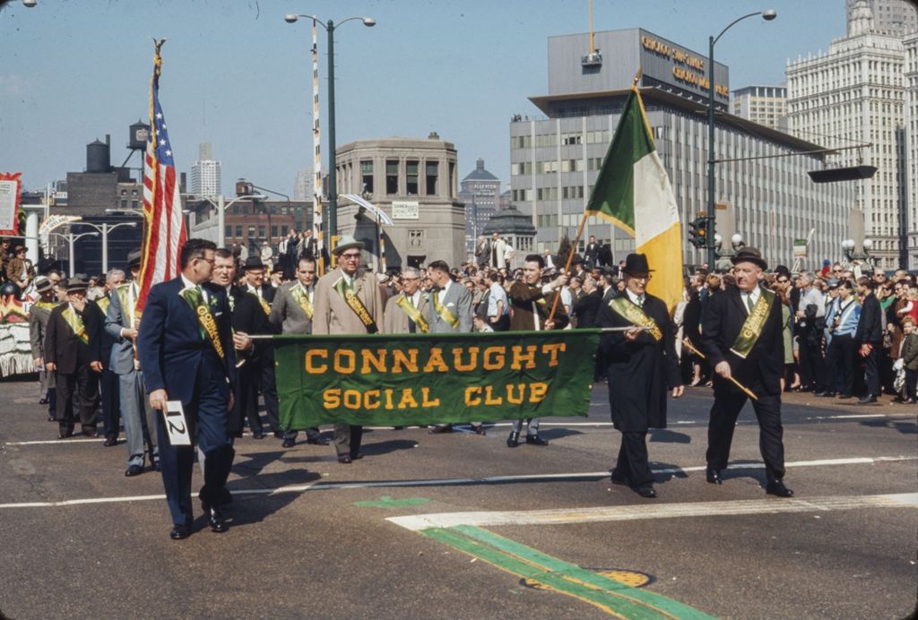 St. Patrick's Day Parade in Chicago, 1966, Connaught Social Club marching