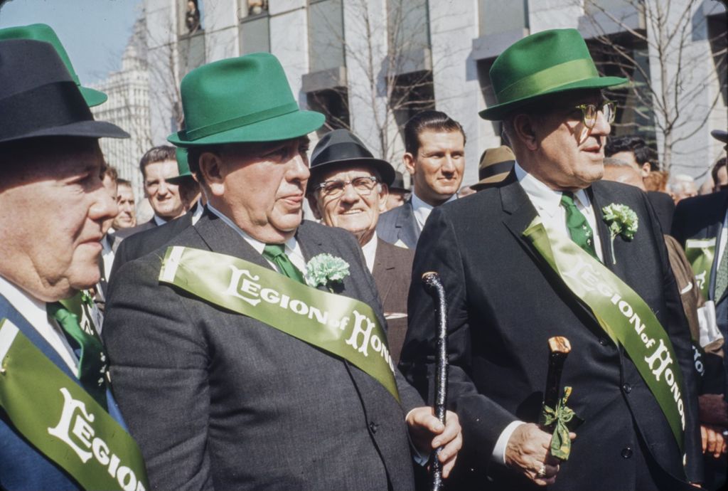 Miniature of St. Patrick's Day Parade in Chicago, 1966, Richard J. Daley marching