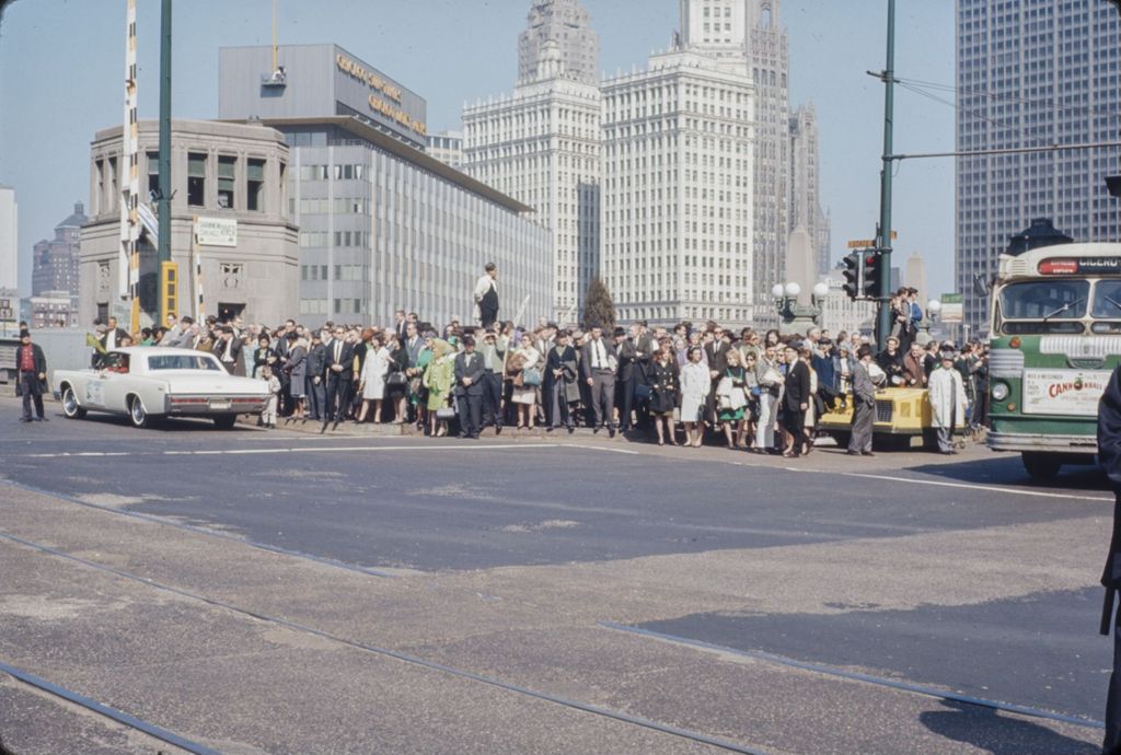 Miniature of St. Patrick's Day Parade in Chicago, 1966, Crowd at State Street and Wacker