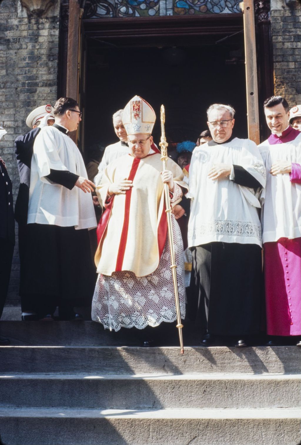St. Patrick's Day in Chicago, 1966, Cardinal John Cody leaving Old St. Patrick's Church
