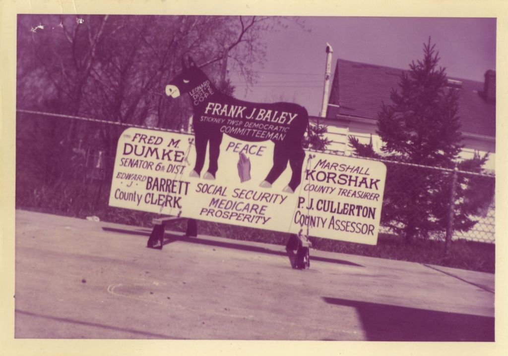 Democratic Party sign from Stickney Township