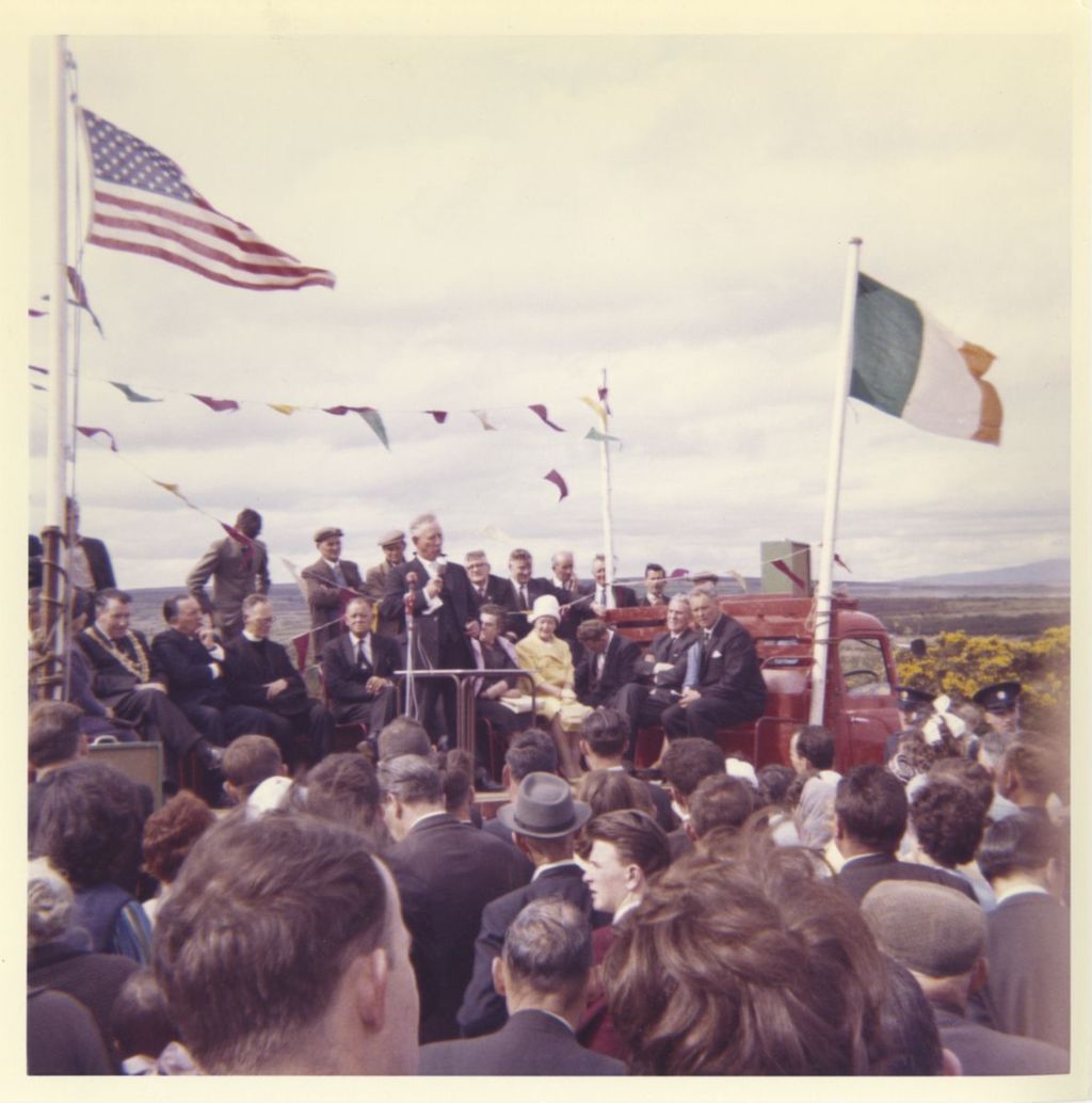 Miniature of Trip to Ireland, Richard J. and Eleanor Daley at open air gathering in Dungarvan