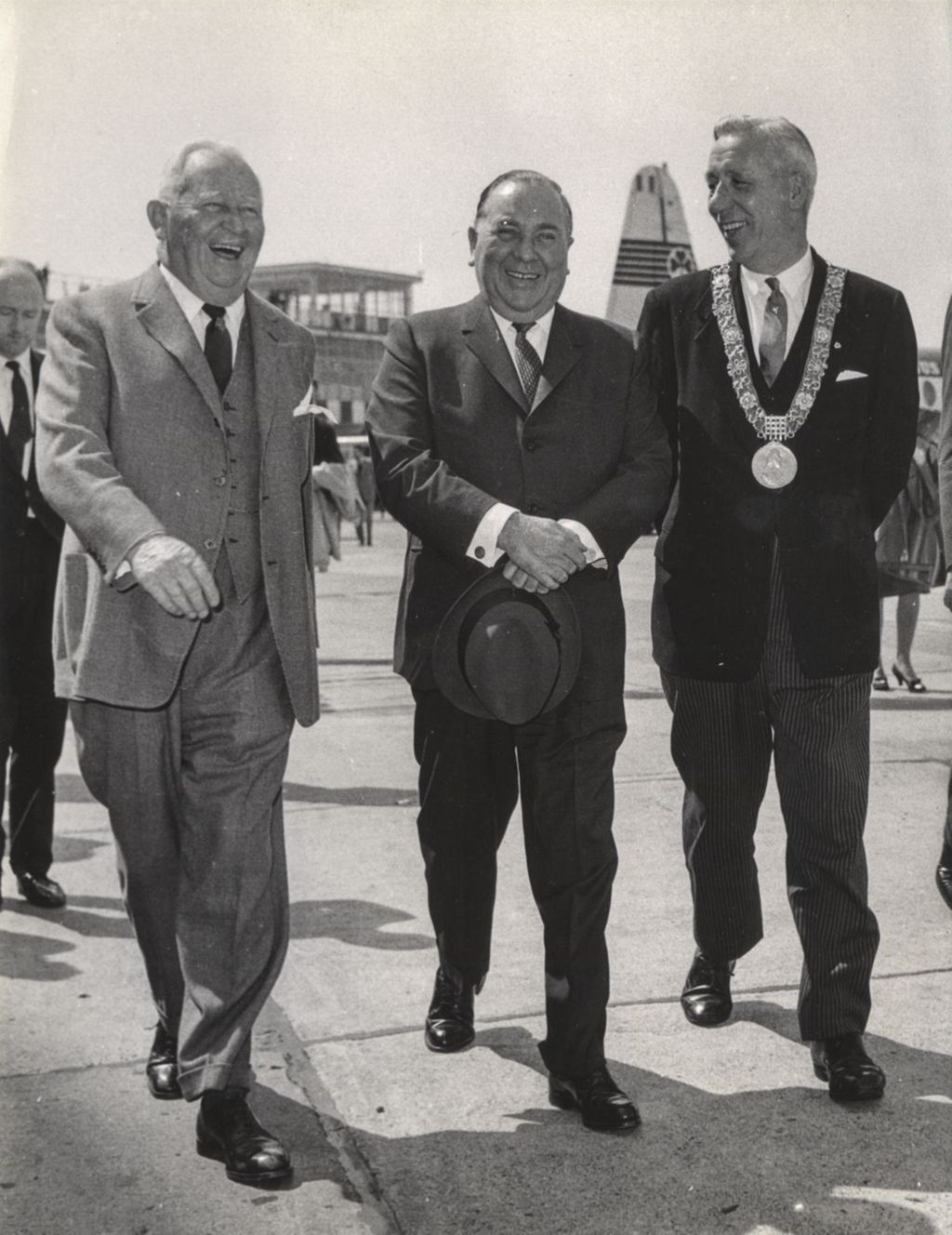 Miniature of Trip to Ireland, Richard J. Daley, with the Lord Mayor of Dublin at the Dublin airport