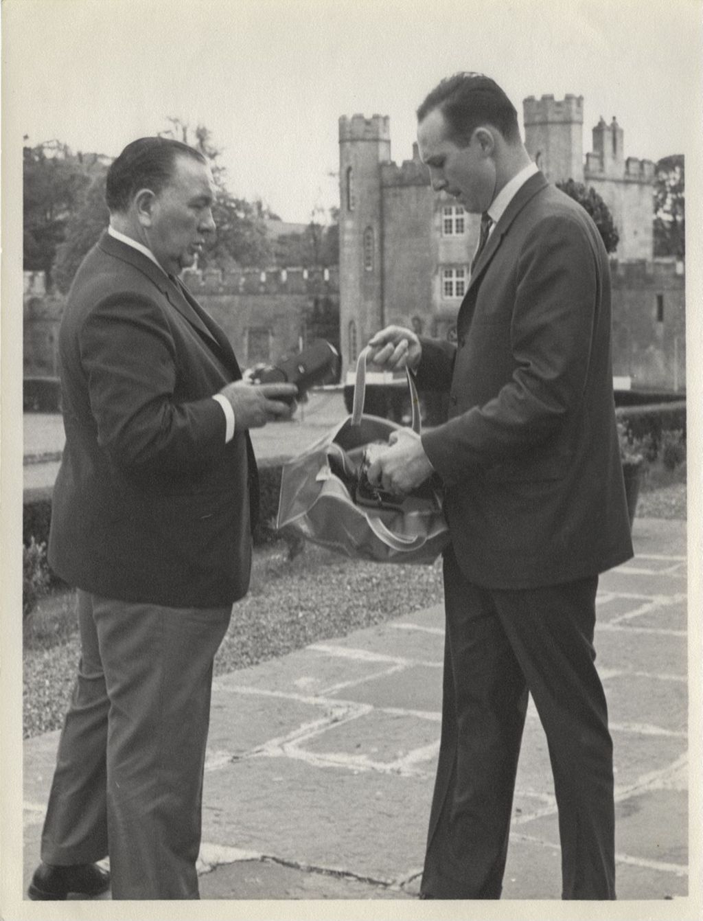 Miniature of Trip to Ireland, Richard J. Daley and bodyguard outside castle