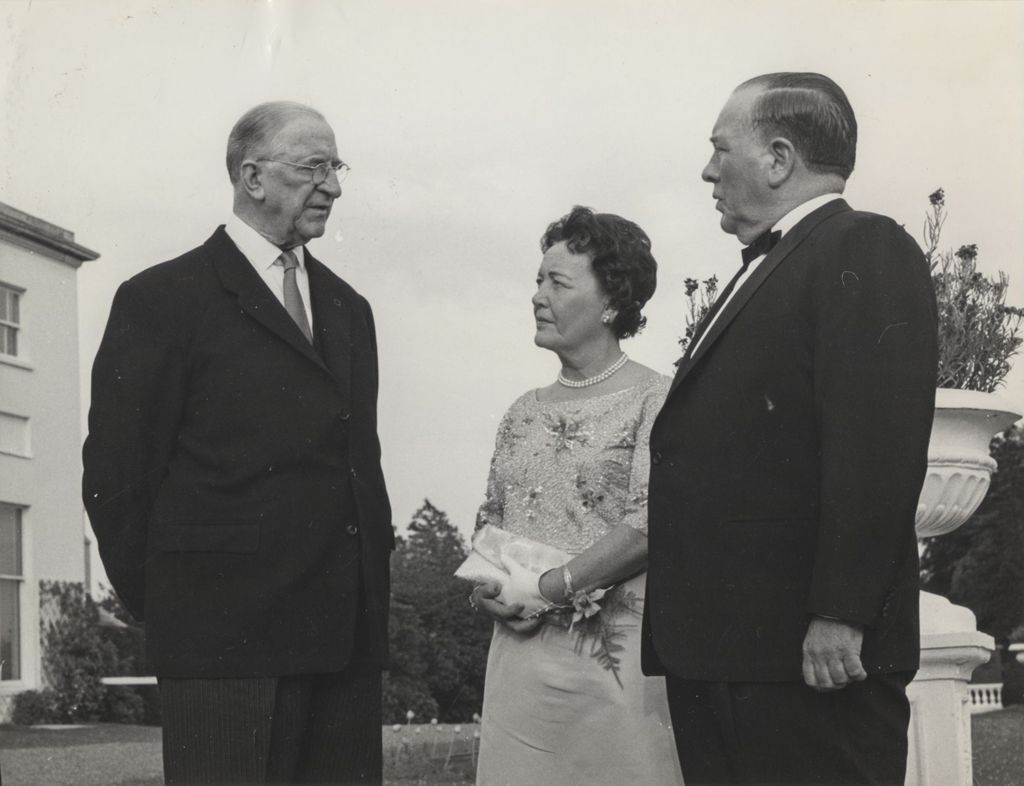Miniature of Richard J. and Eleanor Daley with Irish President de Valera