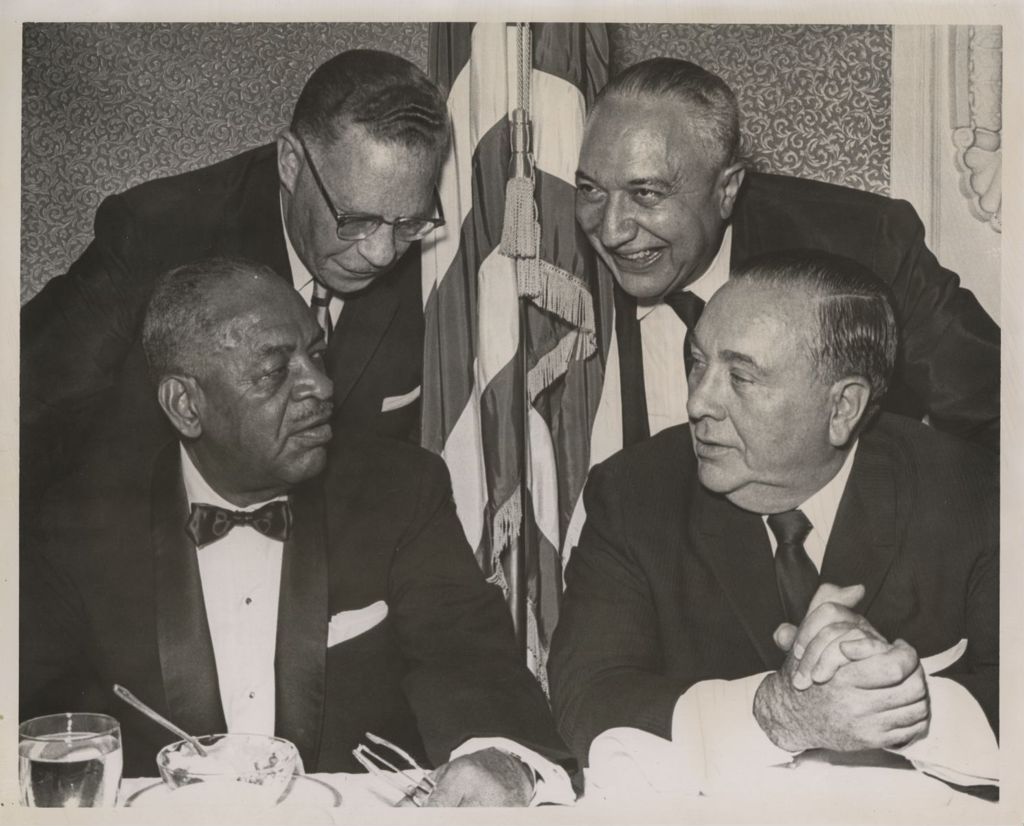 Miniature of Congressman Dowdy, Richard J. Daley, Archibald Carey and Senator Davis