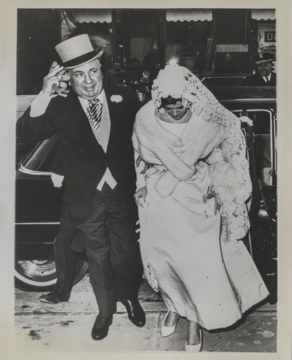 Richard J. Daley with his daughter Mary Carol on her wedding day