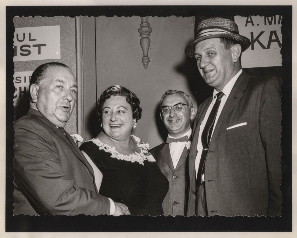 Friendship Banquet photo album, Richard J. Daley with others